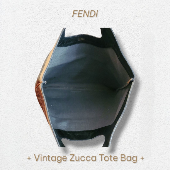 FENDI Vintage Coated Monogrammed Canvas Zucca Handbag Tote - Picture 5 of 8